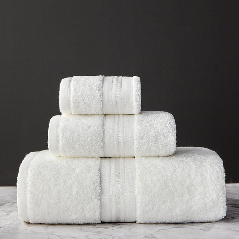 Bassett Thick Cotton White Bath Towels