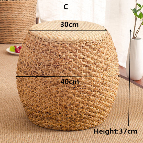 Rattan Ottoman Minimalist Footstool Natural Ottoman