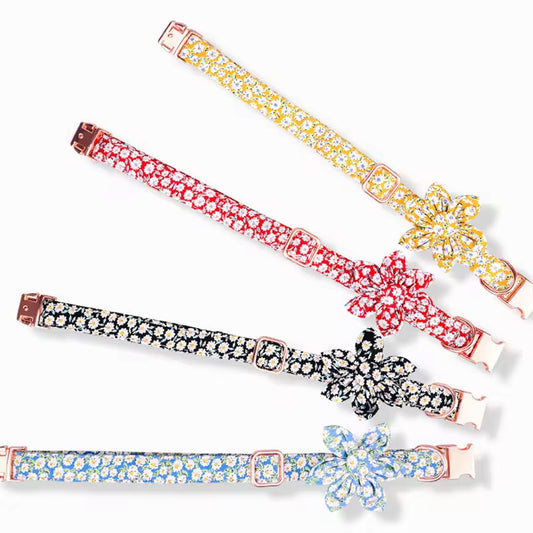 Floral Dog Collar Set