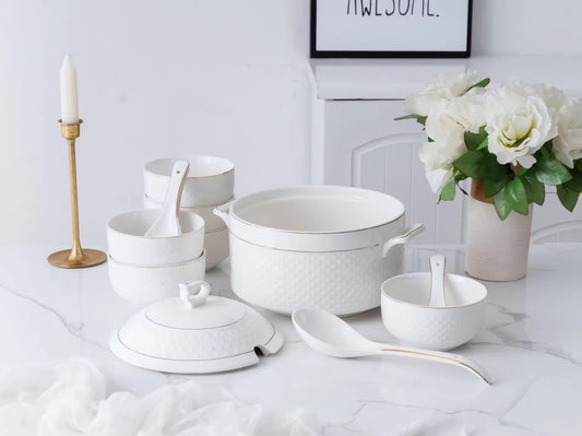 Ceramic Soup Pot Chafing Dish Set Premium Chafing Dish