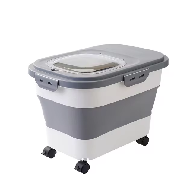 Cat Dog Food Storage Container Collapsible Dry Cat Food Box With Lids Airtight Sealing Kitchen Grain Rice Storage Box