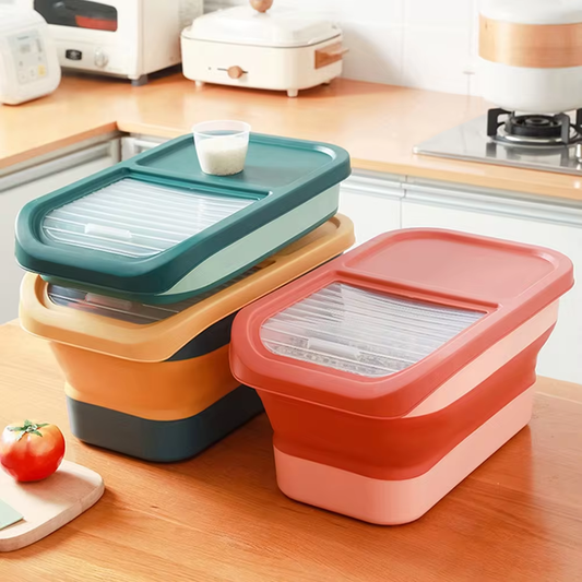 Cat Dog Food Storage Container Collapsible Dry Cat Food Box With Lids Airtight Sealing Kitchen Grain Rice Storage Box