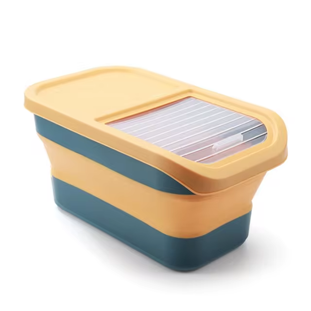 Cat Dog Food Storage Container Collapsible Dry Cat Food Box With Lids Airtight Sealing Kitchen Grain Rice Storage Box
