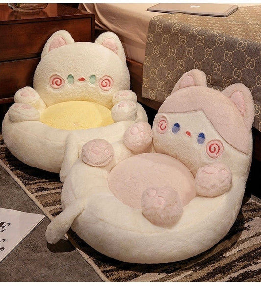 Cartoon Cute Tummy Cat Cushion Floor Sofa Office Soft Futon Thickening Floor Mat
