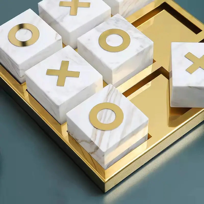 Tic Tac Toe Decorative Gold Luxury Tabletop Accessories