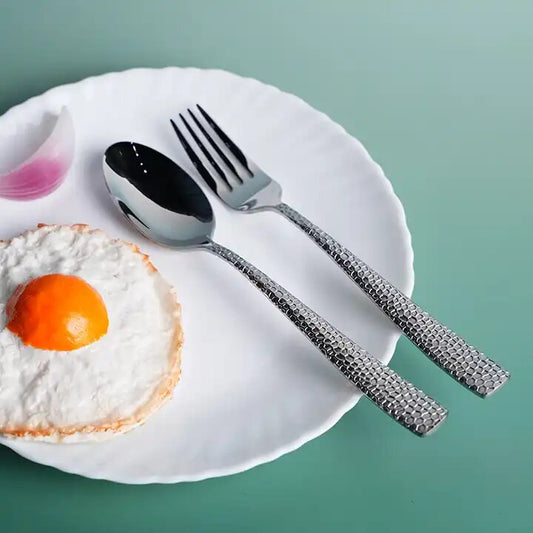 Silver Stainless Steel Cutlery Set Elegant Design