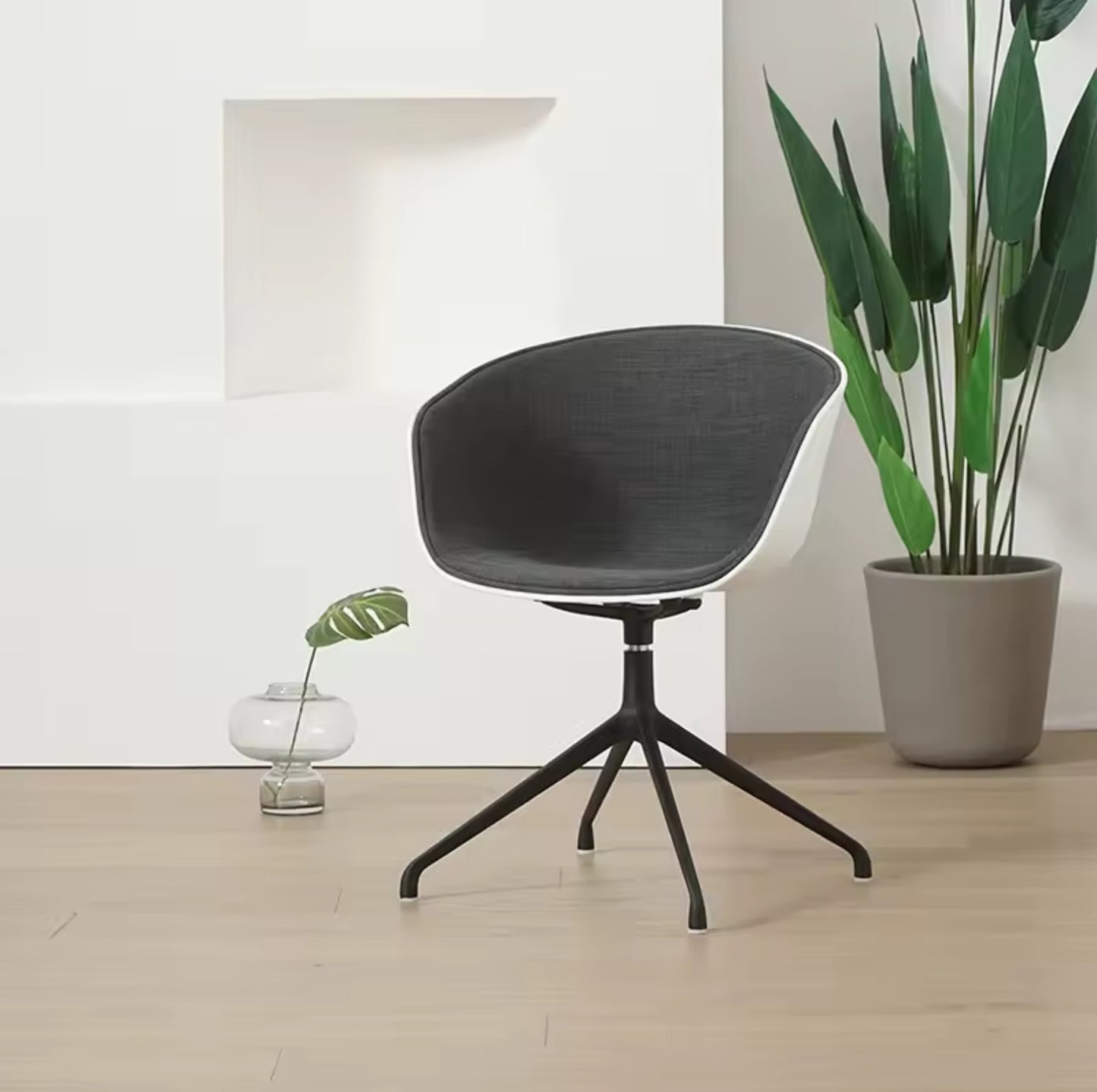 Finley Rotatable Home Office Chair - Dark Grey