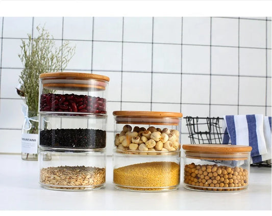 Brice Stackable Glass Canisters - Set of 3 pieces