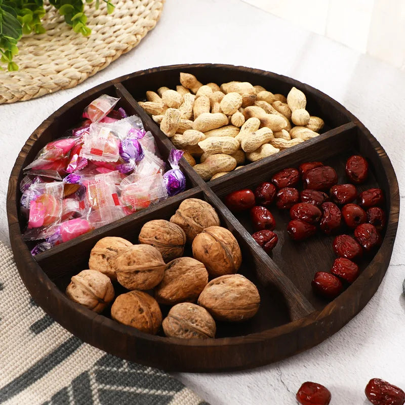 Wooden Snacks Tray High Quality Tray with Partitions