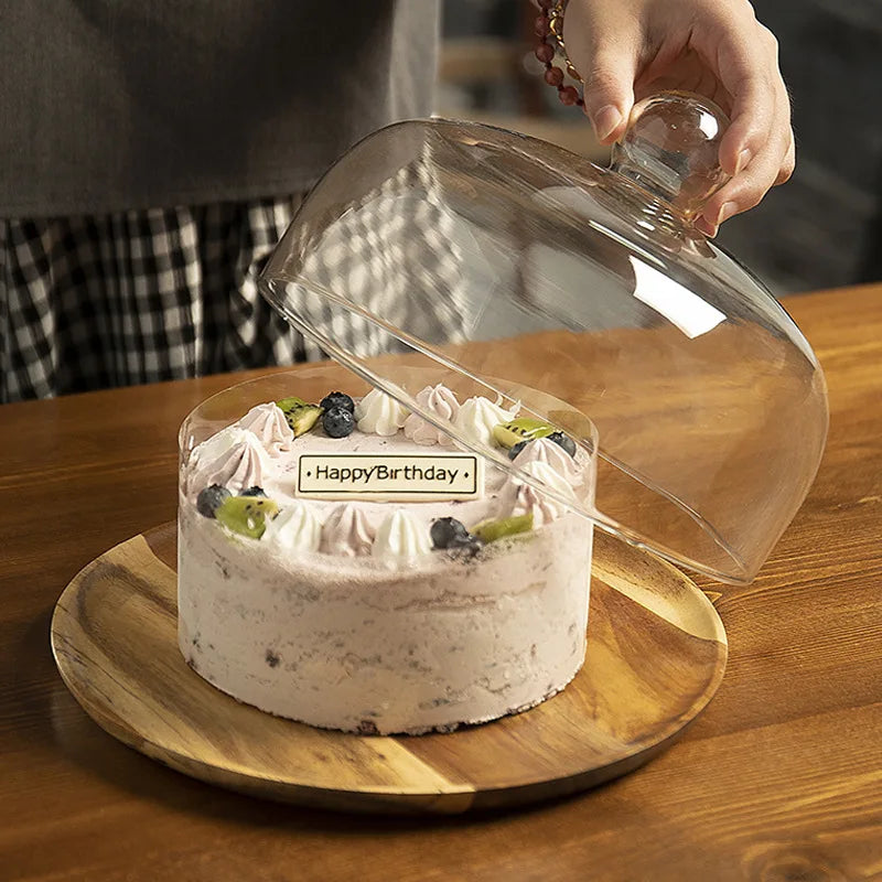 Cake Tray with Cover Cake Board Wooden Cake Serving Tray