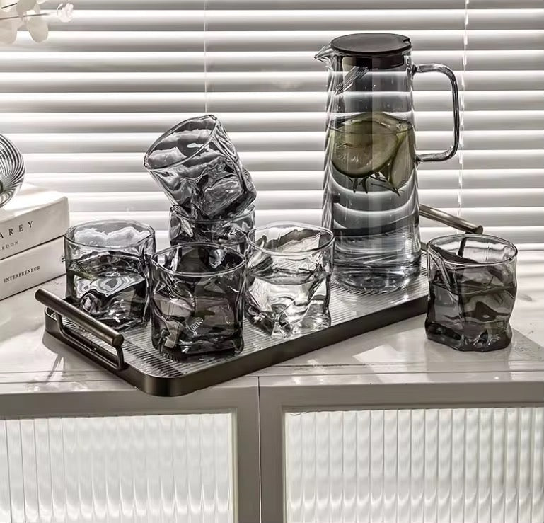 Modern Pitcher Set with Serving Tray