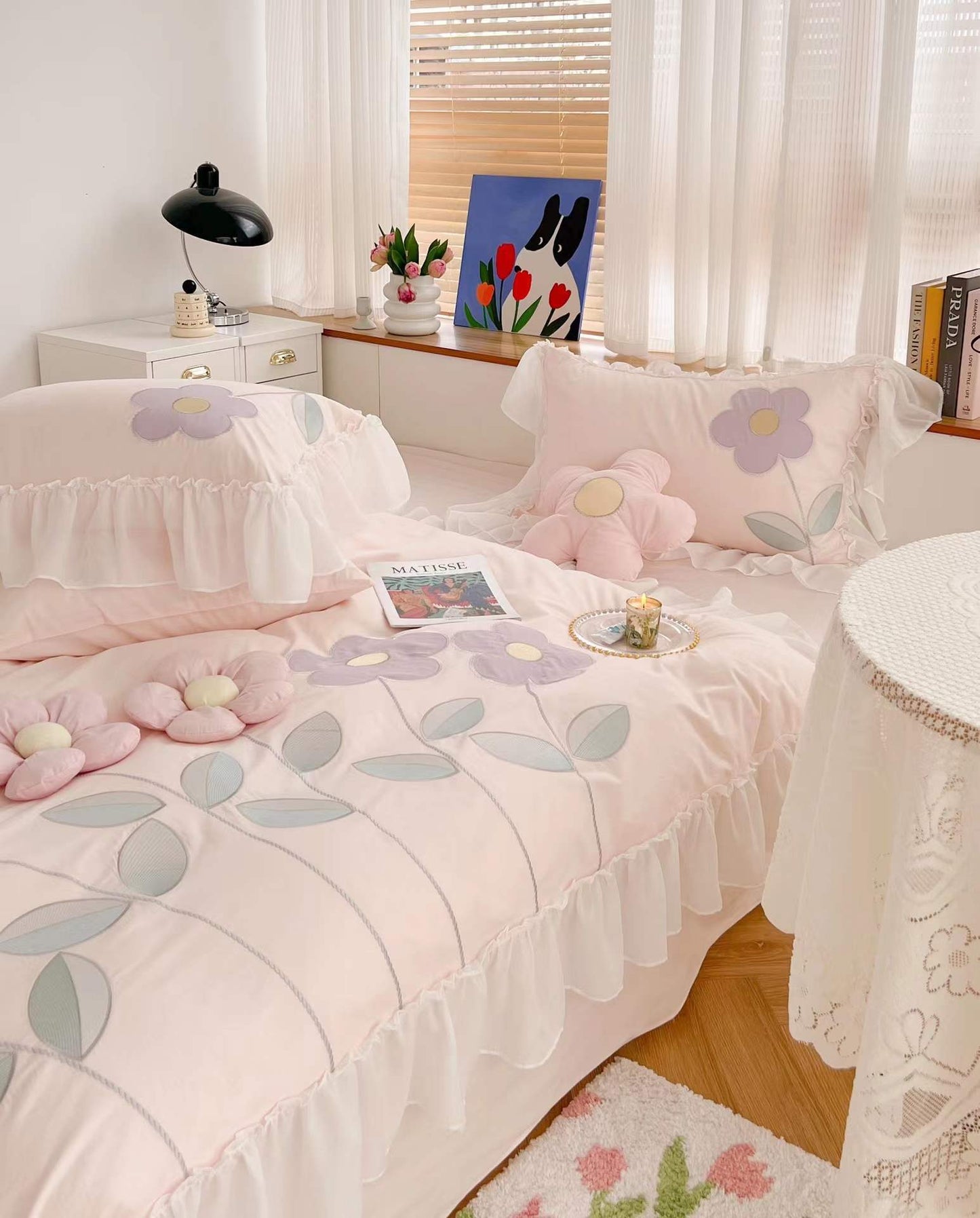 Janeva Cotton Embroidered Bedding - Set of 4 pieces