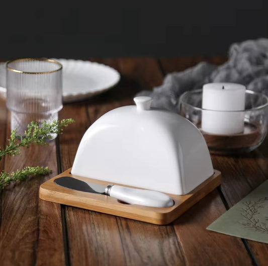 Ceramic Butter & Knife Set