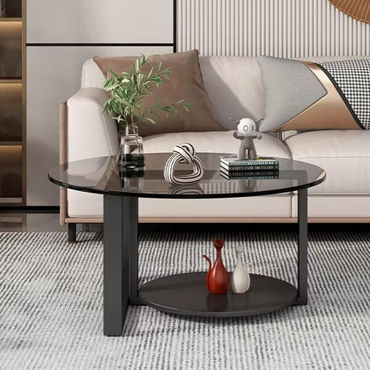 Elegant Coffee Table Modern Center Table Glass Top Coffee Table