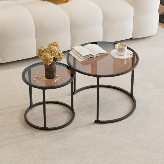 Nesting Glass Coffee Table Accent Tables
