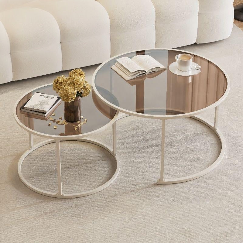 Nesting Glass Coffee Table Accent Tables