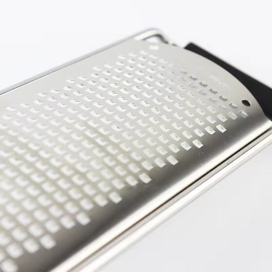 Stainless Steel Cheese Butter Slicer Grater, Ergonomic Soft Handle, Lemon Ginger Potato Scraper, Plastic Lid Accessories