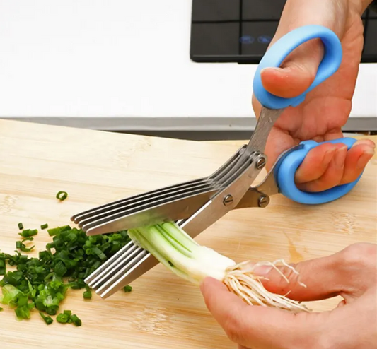 Multifunctional Muti Layers Stainless Steel Knives Kitchen Scissors Scallion Cutter Herb Laver Spices Onion Cook Cut Scissor