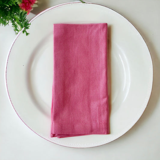 Pink Cotton Table Napkin - Sangria Pink Cotton Napkin