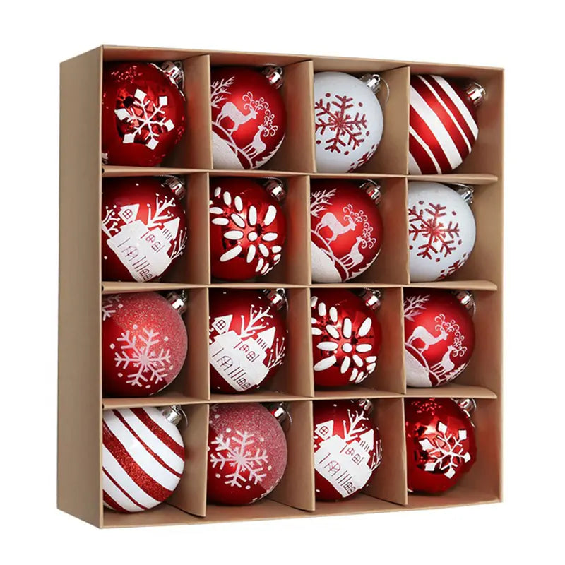 Christmas Red Baubles Set of 16