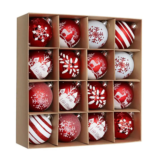 Christmas Red Baubles Set of 16