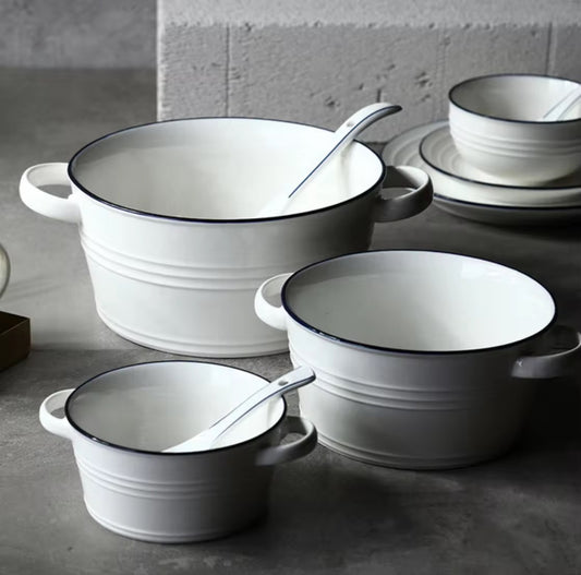Ceramic Serving Soup Pot Elegant Serving Bowls with Lids