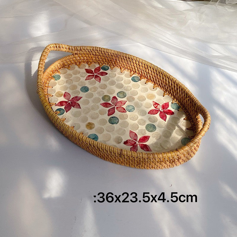 Rattan Shell Tray Living Room Home Ideas Oval