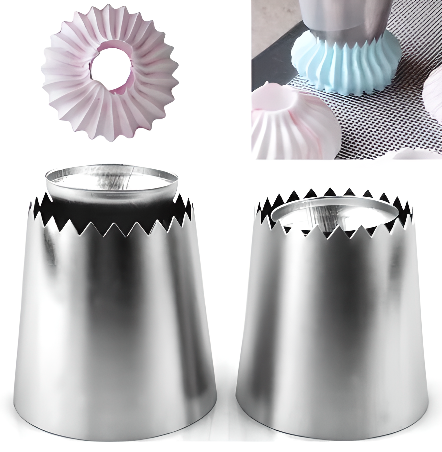 Stainless Steel Romeo Flower Mouth Pastry Nozzles for Confectionery Pastry and Bakery Accessories Cake Tools Utensils
