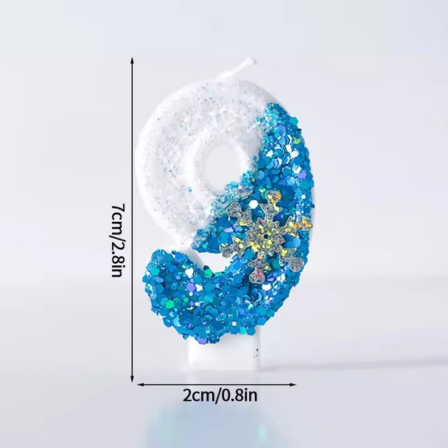 Birthday Number Candles Snowflake Frozen Digital Candles 0-9 Number Cake Topper Birthday Party Decor Baby Shower