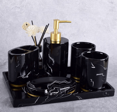 Stoneware Bathroom Accessories Black Modern Bathroom Accessories