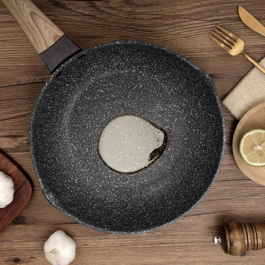 Maifan Stone Frying Pan with Wooden Handle