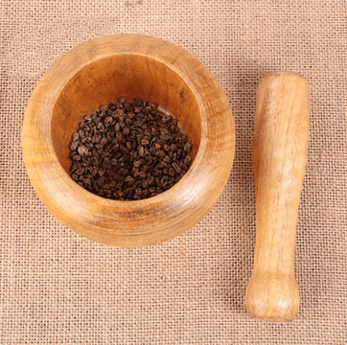 Wood Mortar and Pestle Set Washable Spice Pepper Crusher Portable Herbs Grinder Smooth Surface Garlic Mixing Bowl Kitchen Tool