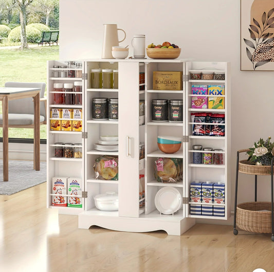 47" Adjustable Shelves Pantry Cabinet With Drawer, Storage Cabinet, Kitchen Pantry Cabinet With Doors