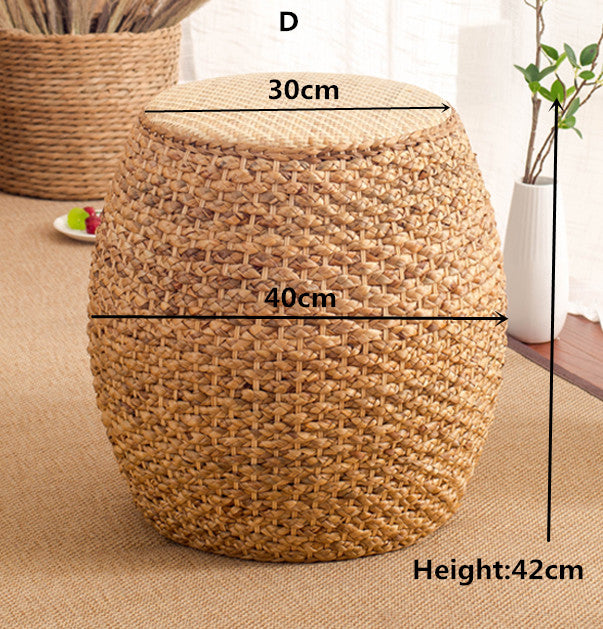 Rattan Ottoman Minimalist Footstool Natural Ottoman