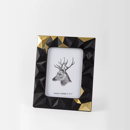 Modern and Elegant Black with Gold Accent Photo Frame