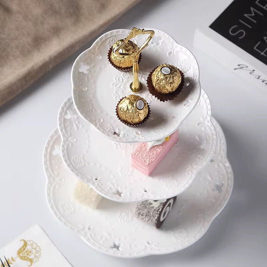 Elegant Premium White Dessert Serving Tray