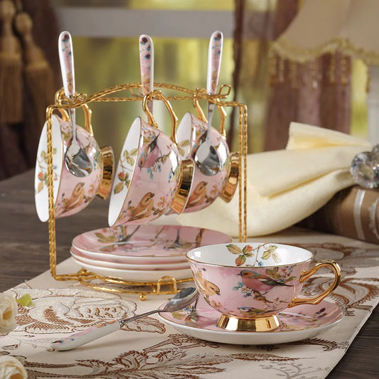 Elegant Tea Set Pink Tea Set Premium Coffee and Mug Set