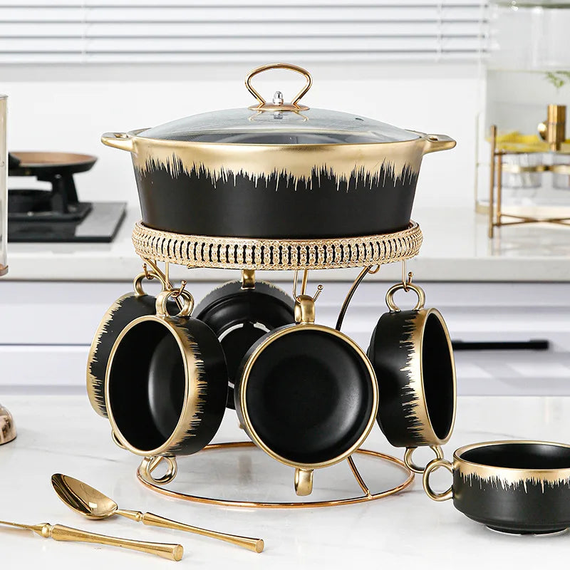 Ceramic Soup Pot Set Elegant Soup Pot Set