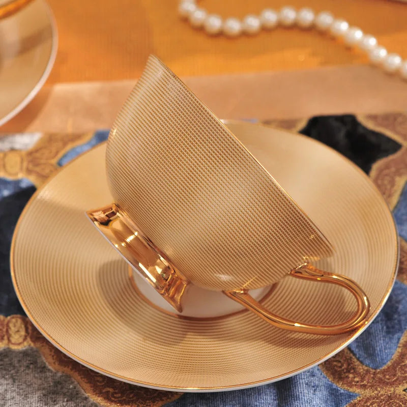 Tea Set with Spoon Luxury Tea Set Coffee Mug with Saucer Set