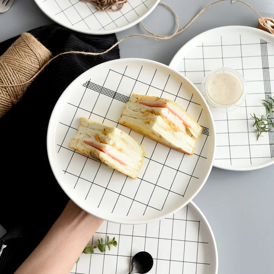 Elegant Dinnerware Modern Plates Geometric Patterned Plates