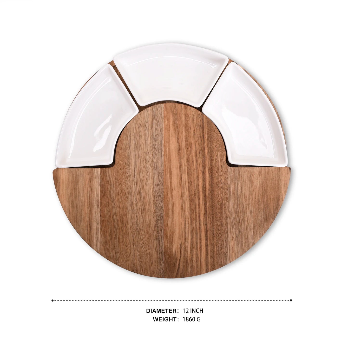 Dapper Charcuterie Board with Ceramic Bowls