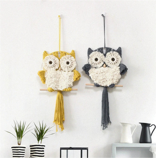 Owl Macrame Wall Decor Cotton Rope Decor