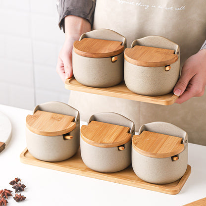 Spice Jars Spice Canisters Ceramic Canisters with Tray