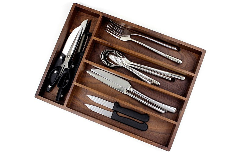 Auriol Walnut Flatware Tray