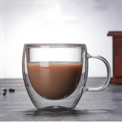 Mantock Double Wall Transparent Mug - Set of 2 pieces