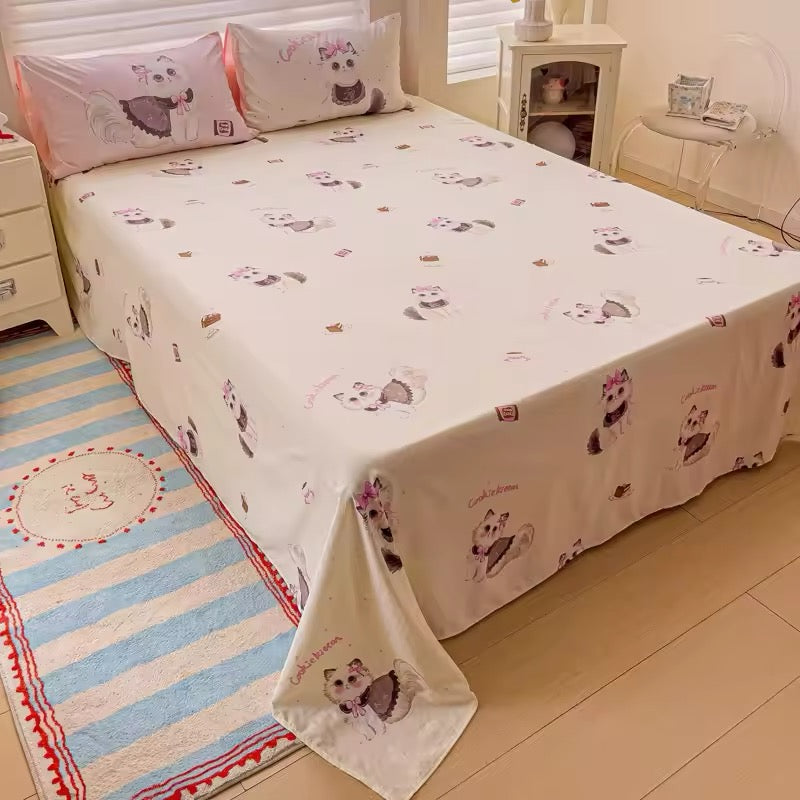 Washed Cotton Bedding Set - Pink