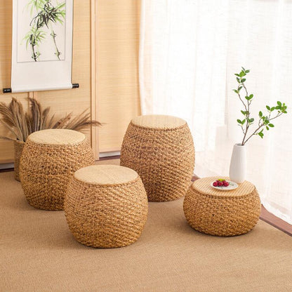 Rattan Ottoman Minimalist Footstool Natural Ottoman