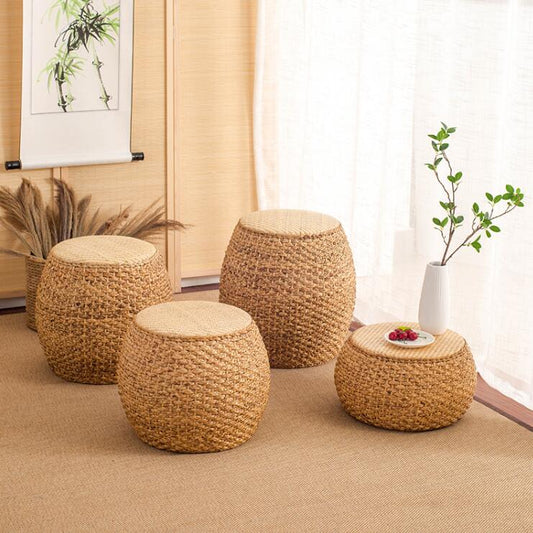 Rattan Ottoman Minimalist Footstool Natural Ottoman