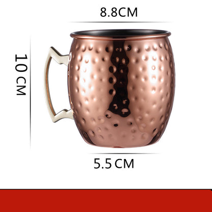 Stainless Steel Bartender Cocktail Cups Moscow Mule Mugs Blue Gold Black Hammer Point Bar Tools for Home Party Beer Mug