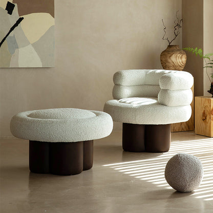 Swain Bouclé Sofa with Footstool Set